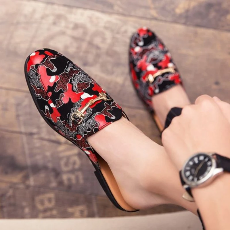 

2021Summer New Men's Half Slippers Casual Sandals No Heel Pointed Shoes Lazy Half Doudou Sandalsmens Shoes For Men4kd128