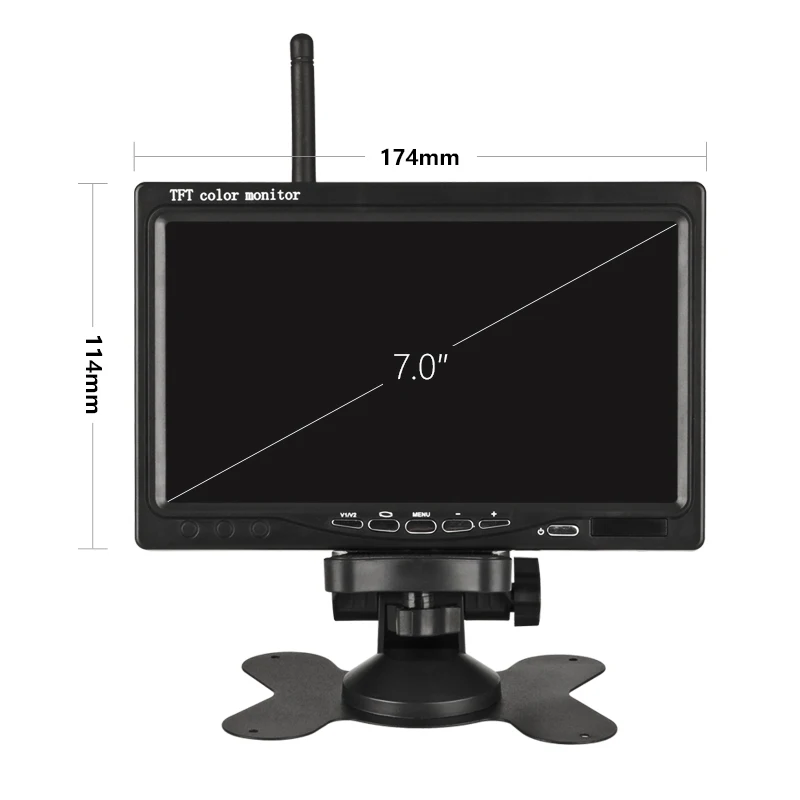 7 "Беспроводной автомобильный монитор TFT LCD HD четыре камеры заднего вида
