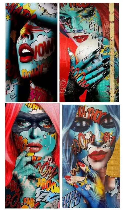 

24 стиля на выбор абстрактное лицо женщины шелковый печатный плакат