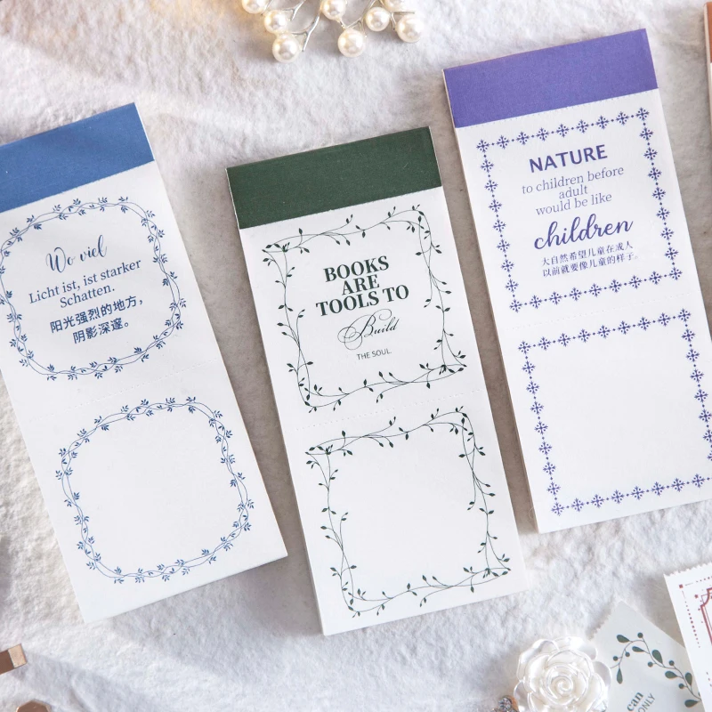 

Aesth 45pcs/pack Vintage Flower Frame Memo Pad Paper Scrapbooking Junk Journal School DIY Stationery Supplies Creative Notebook