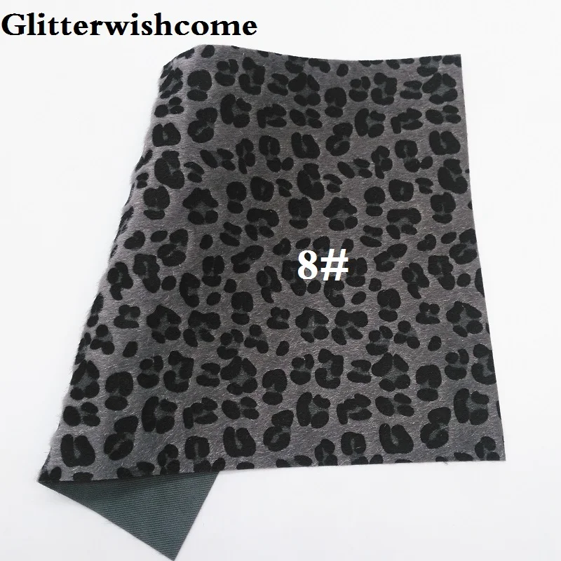 8 Glitterwishcome 21X29 см A4 размер винил для бантов с леопардовым принтом на лошадином меховые листы для бантов, GM216A - Цвет: 8