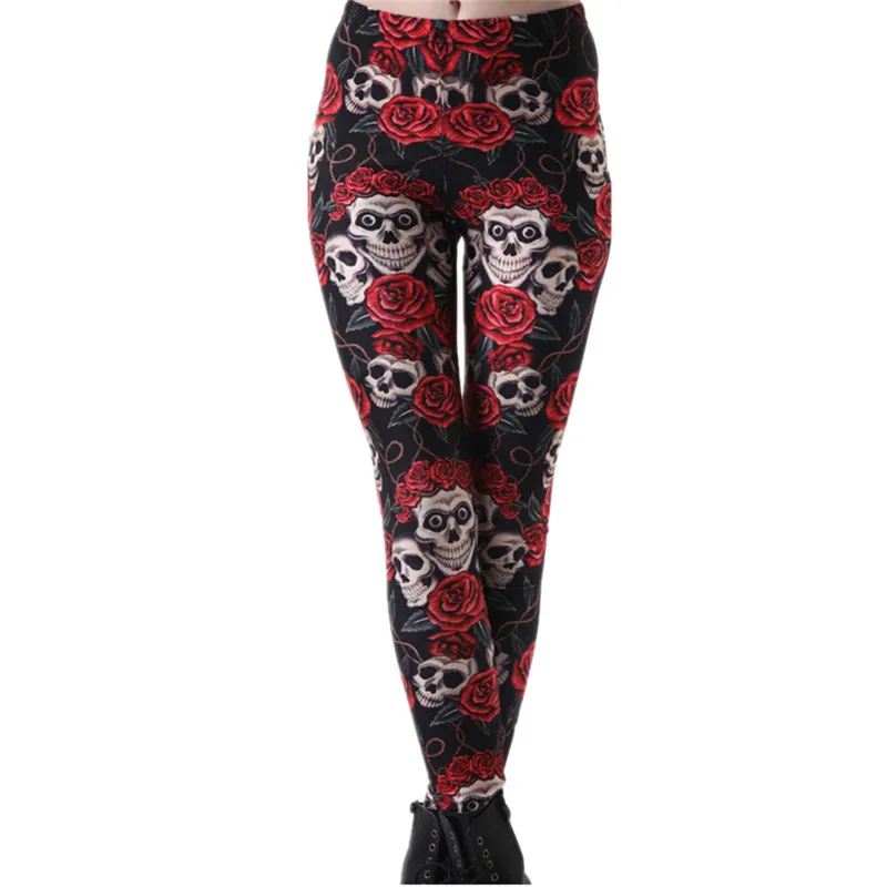 Двойной женский череп Фараон 3d блестящие обтягивающие брюки из спандекса без ног