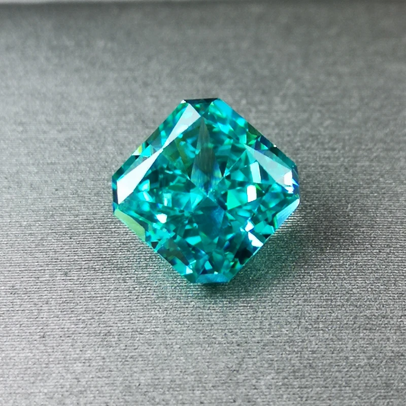 Square Green Paraiba Tourmaline Radiant cut top quality beads loose fancy vivid white stones for jewelry making CZ DIY