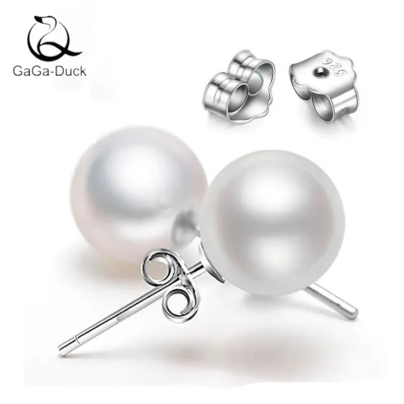 Серьги гвоздики с имитацией жемчуга три размера ювелирное изделие из