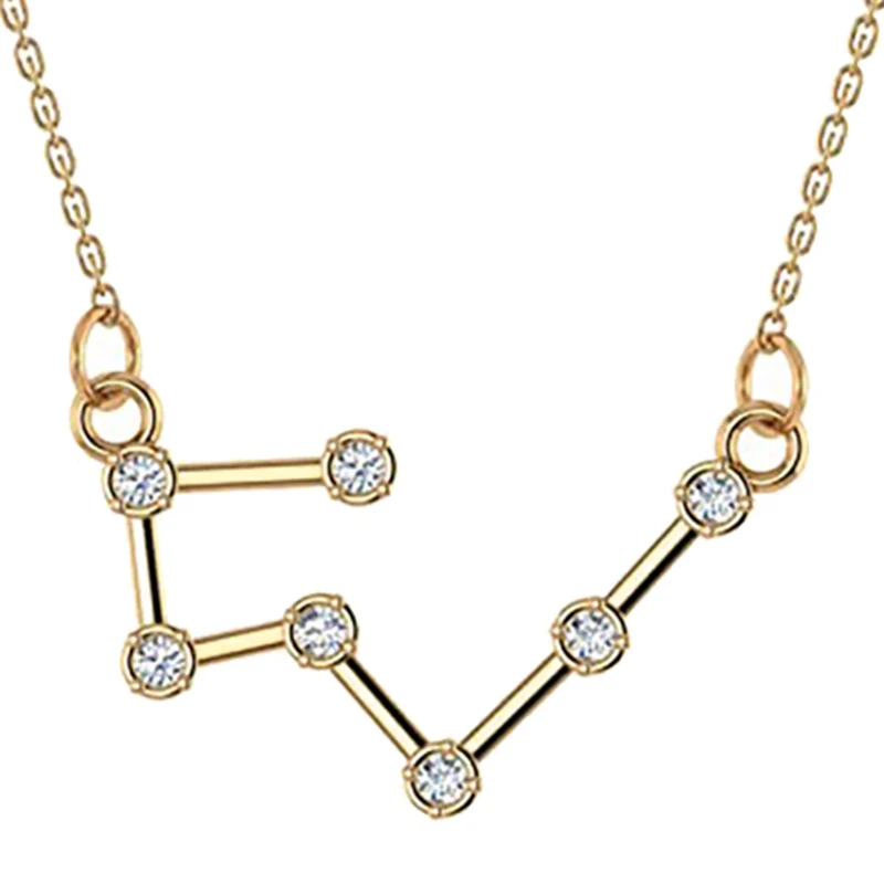 

Fashion Zircon Pendant 12 Constellation Guardian Necklace Four Seasons Short Clavicle Chain Valentine's Day Necklace Hot Sale