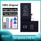 Аккумулятор для Apple iPhone X XS Max, 100% оригинальная емкость, нулевые циклы для iPhone X, XR, XS, 0 циклов