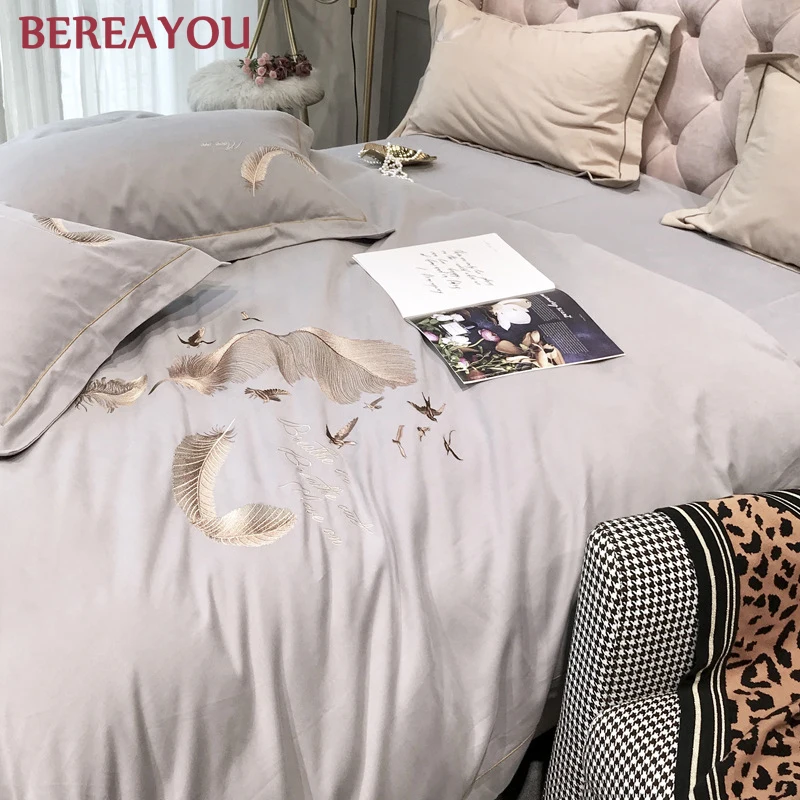 Роскошные комплекты постельного белья из хлопка с вышивкой для девочек и