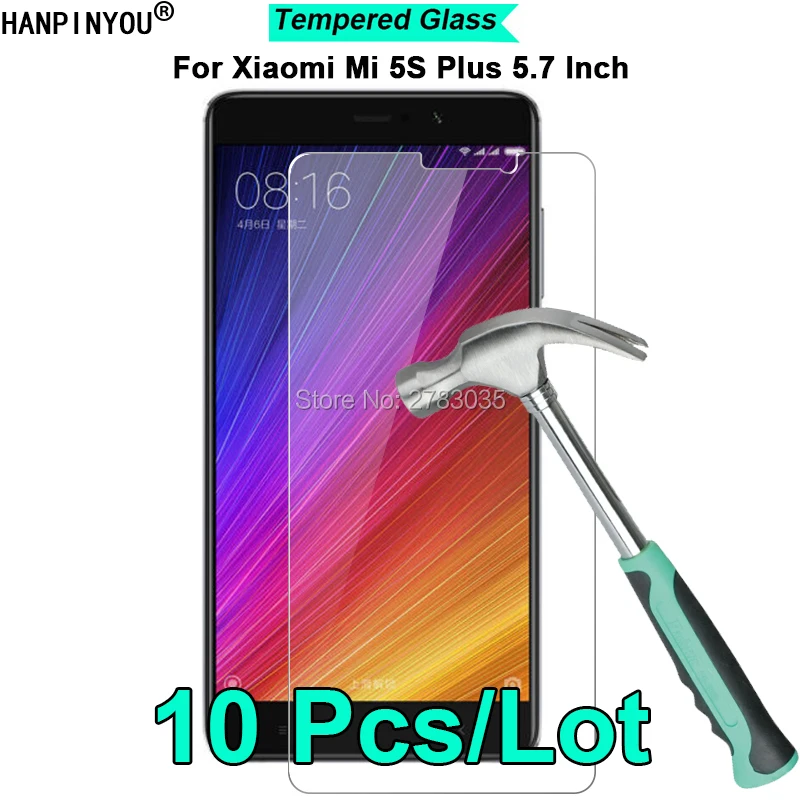 

10 шт./лот для Xiaomi Mi 5S Plus 5,7 дюйма твердость 9H 2.5D ультратонкая закаленная стеклянная пленка защита для экрана