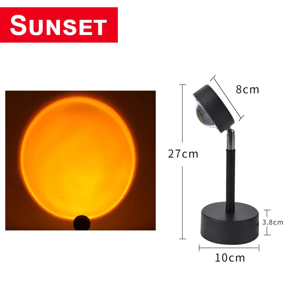 

Led Night Light Rainbow Sunset Projector Atmosphere Home HomeBackground Background Wall Decoration Colorful Lamp Party Supplies