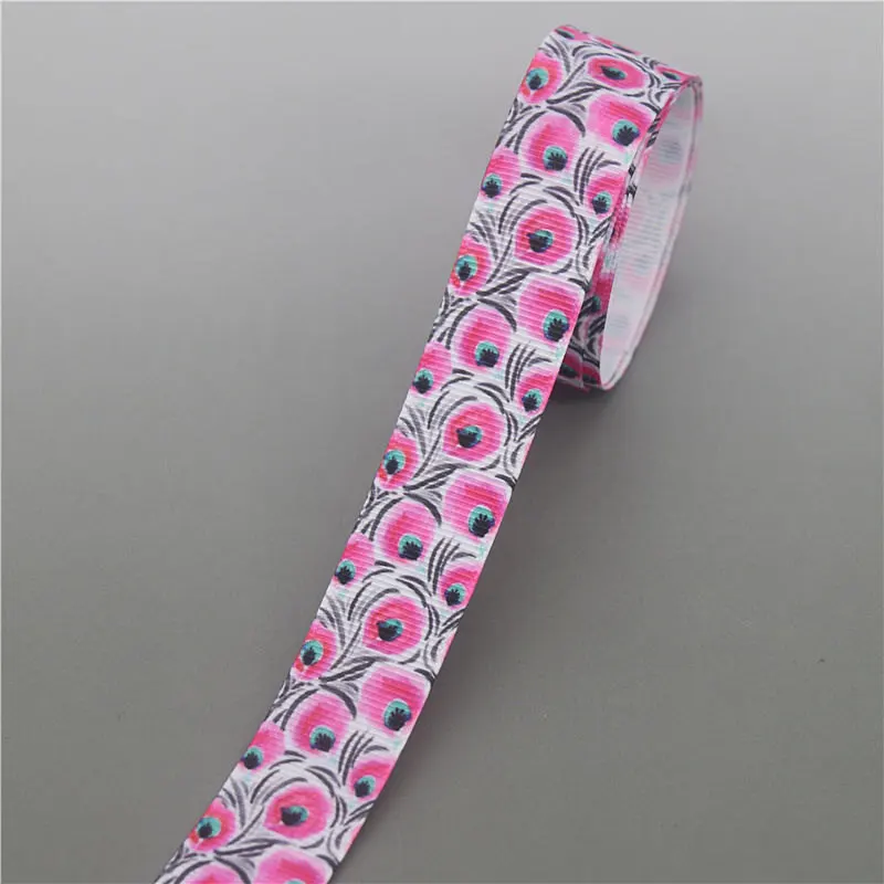 10339 DHK 10 ярдов перо Племенной нашивка напечатанный Grosgrain ленточный аксессуар Hairbow головной убор украшение «сделай сам» оптом OEM B1862 - Цвет: 10339