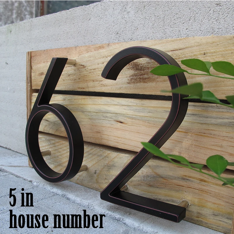 

5 in Modern House Number Hotel Home Door Number Outdoor Address Plaque Zinc Alloy Number for House Address Sign #0-9