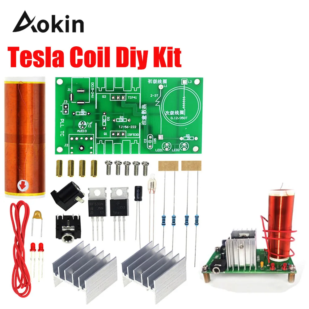 

DC 15-24V 15W Mini Music Tesla Coil Plasma Speaker DIY Kit Tesla Coil Kit plasma horn speaker DIY electronic production parts