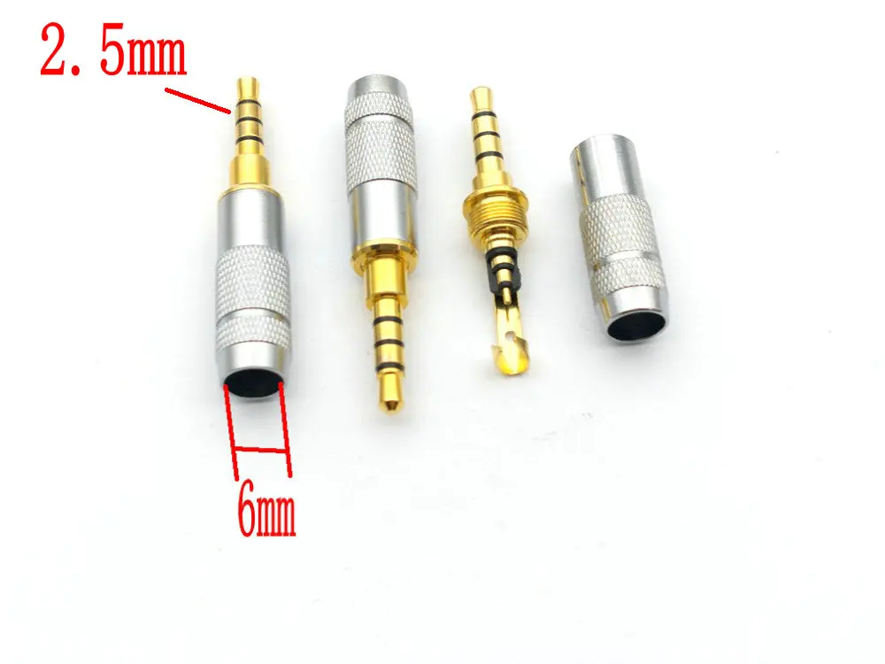 20 шт. 2 5 мм стерео 4 полюса ремонт разъем для наушников кабель аудио пайка|cable