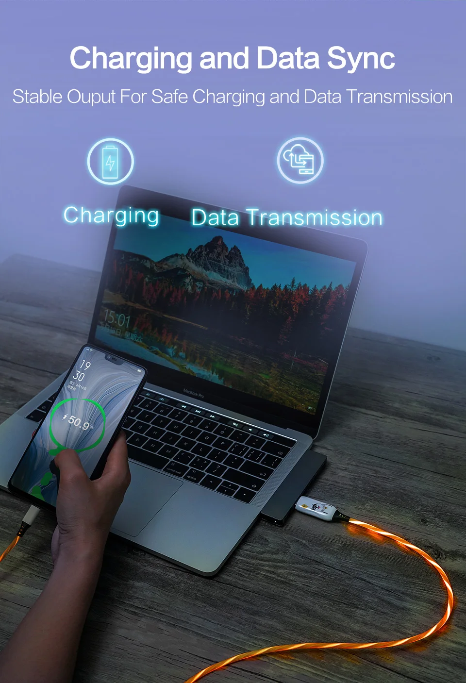 Power4 умный зарядный кабель usb type C для huawei Быстрая зарядка USB C кабель зарядное устройство для Xiaomi samsung htc USB-C кабель