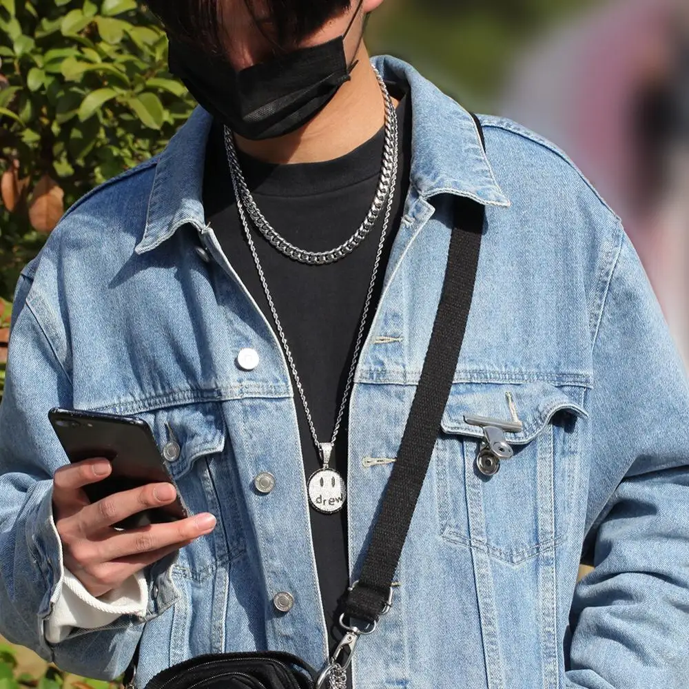 Кулон в стиле хип-хоп с улыбающимся лицом ожерелье для мужчин и женщин влюбленные