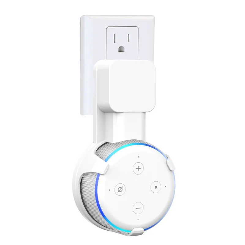 White Розетка настенная Подставка-вешалка для Amazon Alexa Echo Dot 3rd Gen работает с Amazon Echo Dot 3, чехол-держатель для спальни - Комплект: White