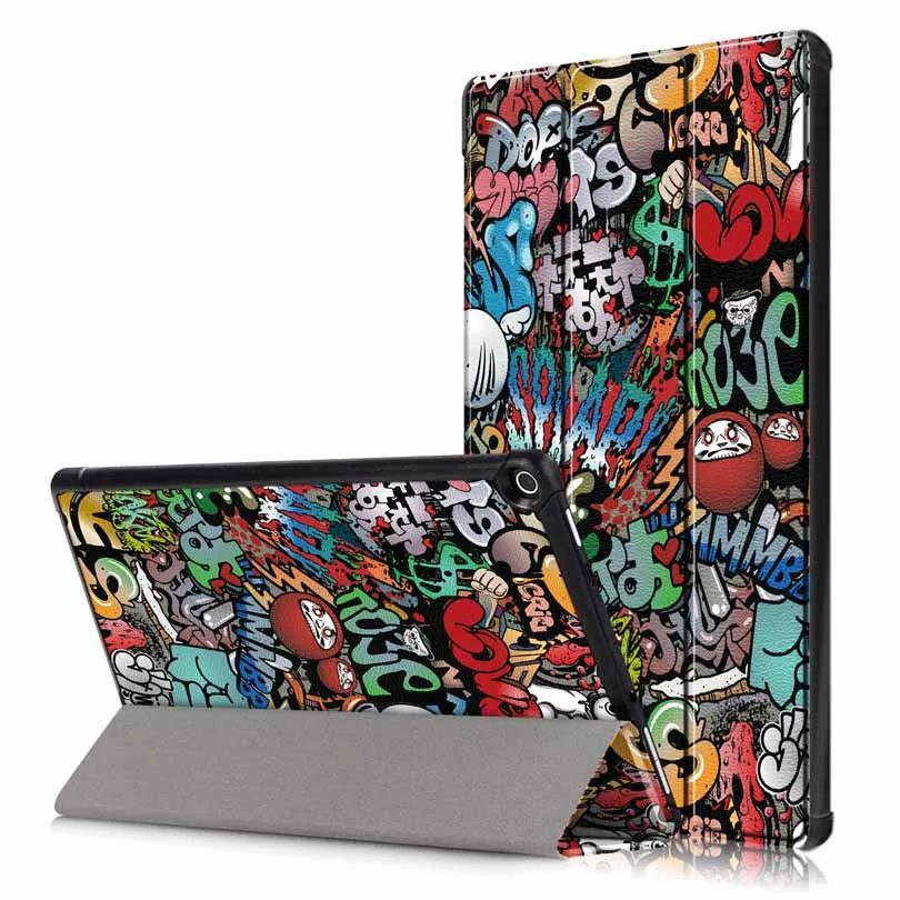 TY Ультра тонкий чехол Funda для Amazon Kindle Fire HD 10 10," планшет из искусственной кожи Умный Магнитный защитный чехол-подставка - Цвет: TY
