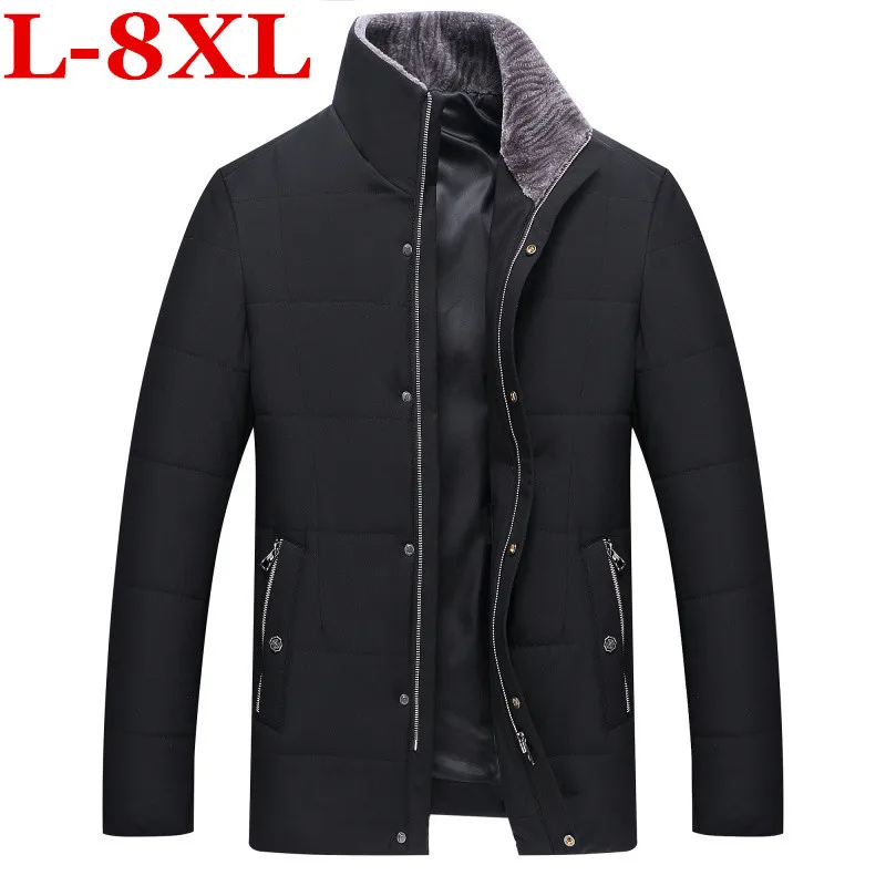 Новинка размера плюс 8XL 7XL брендовая зимняя куртка мужская Толстая теплая пуховая