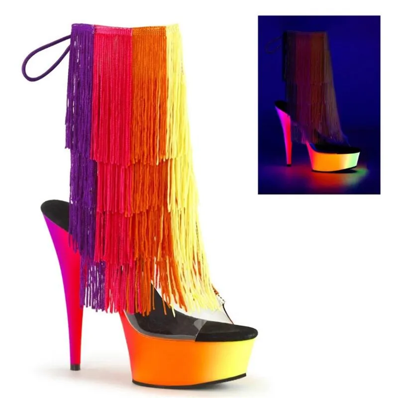 

2021 women's boots new women's shoes superstar 15CM high-heeled fashion boots waterproof 5CM pole dance nightclub 3-14 15 BBZAI
