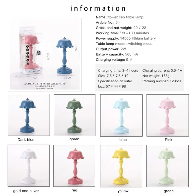 

1pcs Night Light For Dormitory Nostalgic Retro Style Rechargeable Table Lamp Bedroom Bedside LED Desk Lamp Indoor Lighting