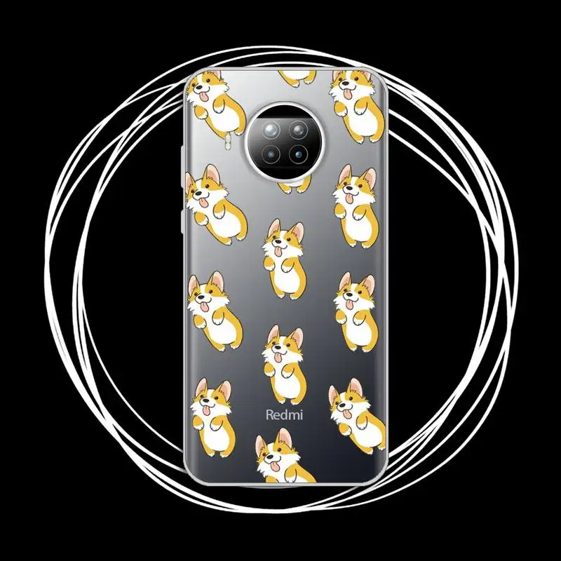 

Corgi Cute cartoon dog Phone Case Transparent for xiaomi redmi note 8 9 9s 11 10t lite pro