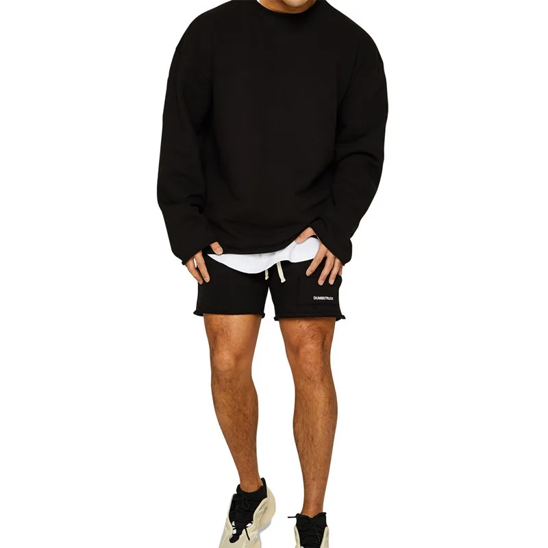 

2021 New Men's Summer Leisure Sets Long T-shirt+shorts Two Pieces Casual Tracksuit Male Sportswear Gym Brand Clothing Sweat Suit