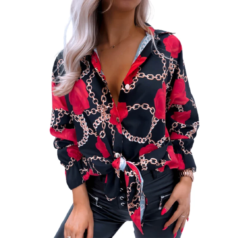 

Floral Print Blouse Women 2021 Spring Autumn Turn Down Collar Long Sleeve Casual Loose Korean Oversize Top Shirt Vintage SJ8842M