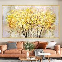 hand painted beautiful oil painting abstract flower rose daisy golden yellow wealth health canvas painting living room wall art
