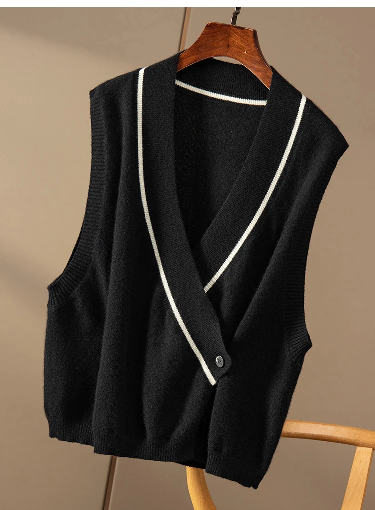 

Женский кашемировый свитер, французская роскошная дизайнерская тонкая кашемировая шаль с V-образным вырезом, Новинка