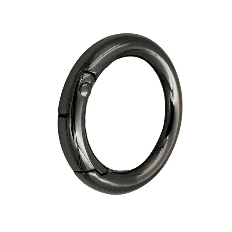 Black 28mm Круглый карабин из нержавеющей стали Тактический Многофункциональный многофункциональный инструмент Блокировка круг карабины скалолазание EDC брелок для ключей - Цвет: Black 28mm