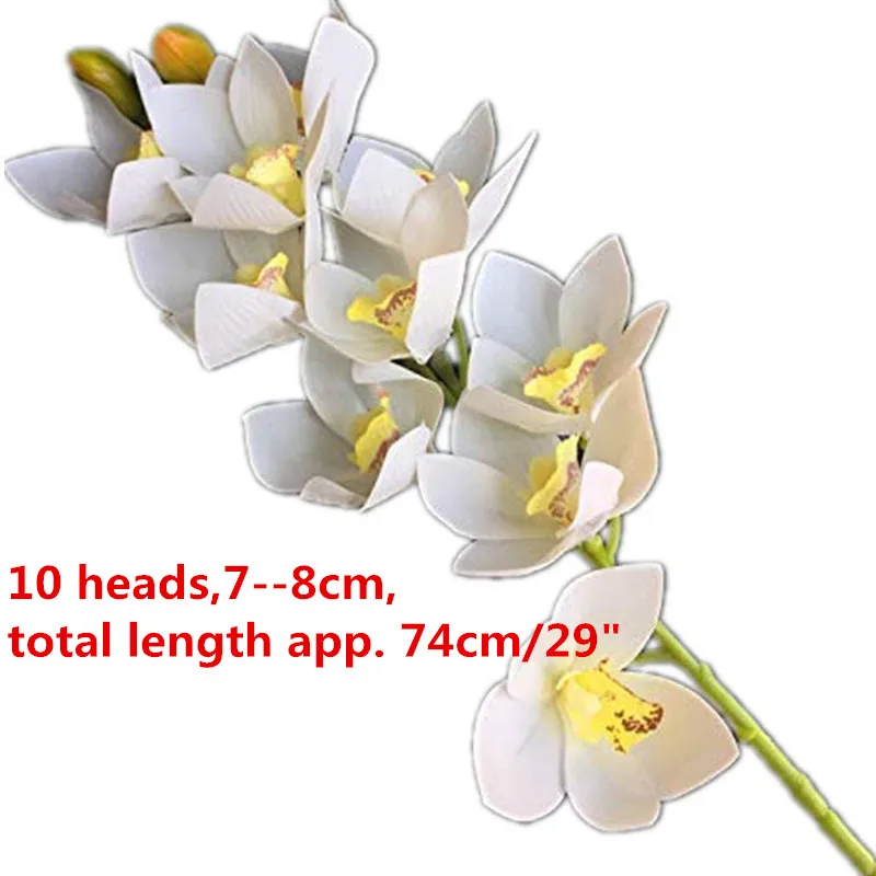74cm yellow heart One Real Touch орхидеи бабочка фаленопсис белый/розовый/желтый искусственный Голубь из латекса Cymbidium орхидеи Цветы для свадебного украшения - Цвет: 74cm yellow heart