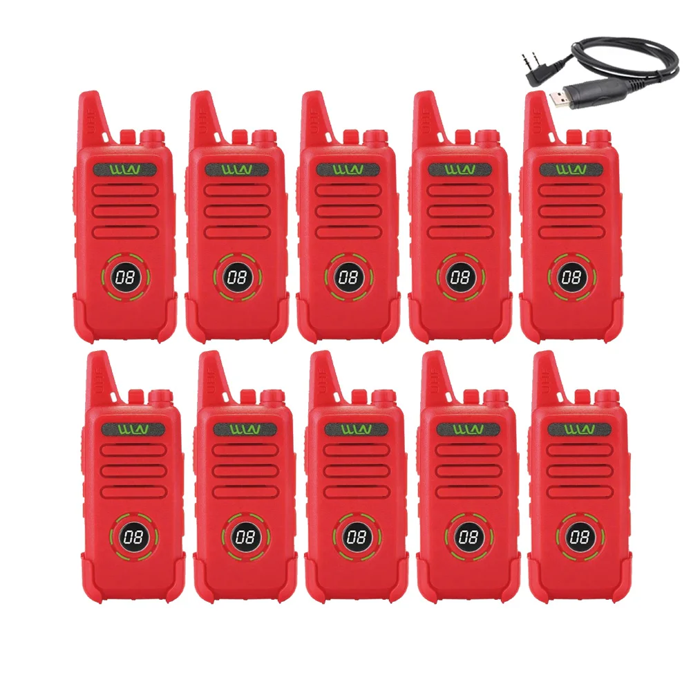 KD-C1plus-Red 10 шт. WLN KD-C1 Plus UHF мини Портативная рация с скремблером FM трансивер KD-C1 плюс двухстороннее радио Ham коммуникатор - Цвет: KD-C1plus-Red