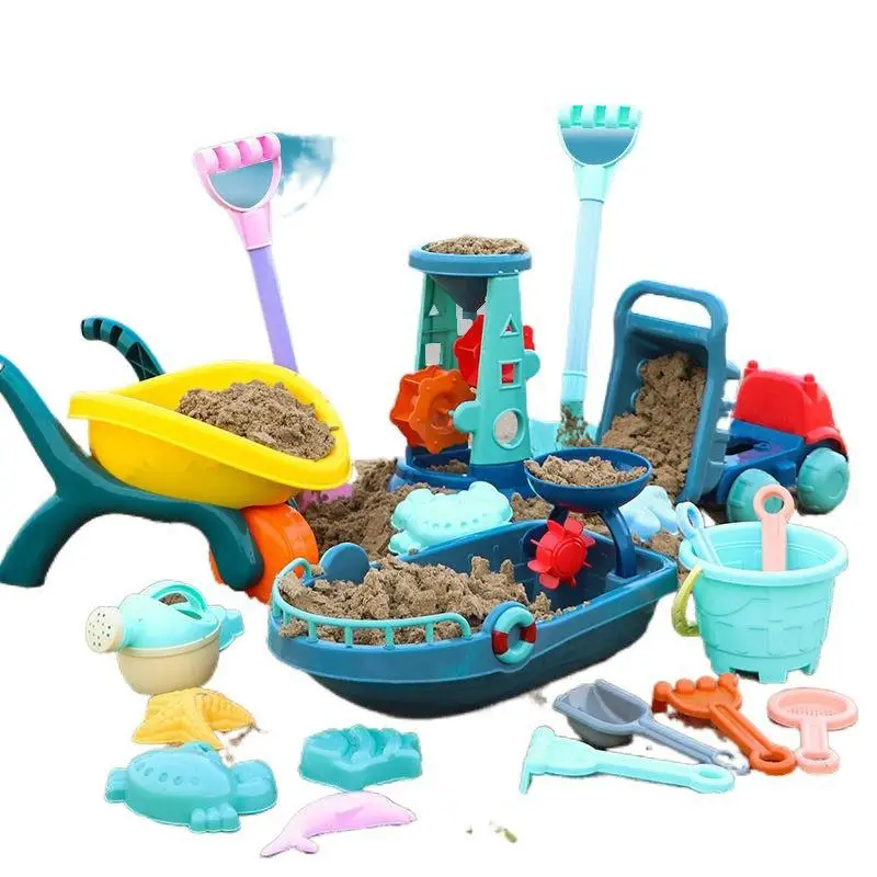 

Beach Toys for Kids Play Water Sand Box Set Kit Sand Table Sand Bucket Summer for Beach Play Sand Water Game Play Cart Boy Girl