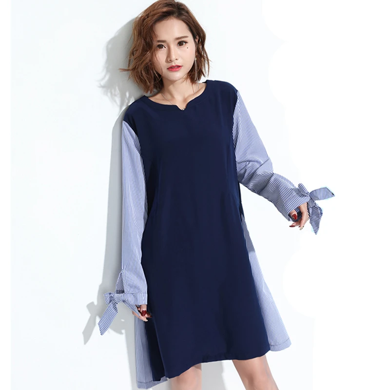 Женское платье-рубашка с V-образным вырезом длинным рукавом | Женская одежда
