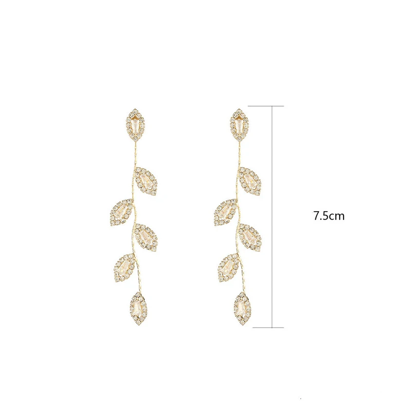 

Zircon Tassel Earrings Decorations For Girls Korean Fashion Gold Plated Jewelry 2020 Trend Luxury Elegant Long Hanging Ear Rings