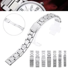 Ремешок сменный металлический для наручных часов, модный универсальный Серебристый браслет с прямым концом Из Нержавеющей Стали, 12141618202224 мм