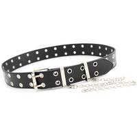 women belt imitation leather pin buckle belt 2022 new punk wind jeans fashion individual decorative belt chain