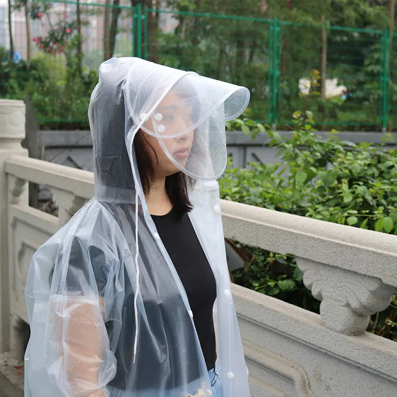 Непромокаемый дождевик из ЭВА с защитной маской утолщенный водонепроницаемый