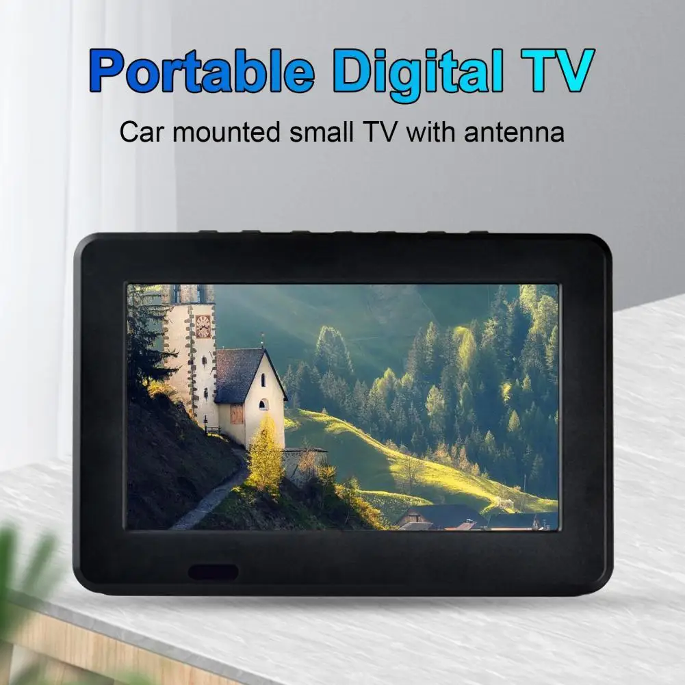 Portable Analog TV Stable Output High Clarity Ultra-thin 7 Inch US/EU/UK Plug Car TV Player for Kitchen