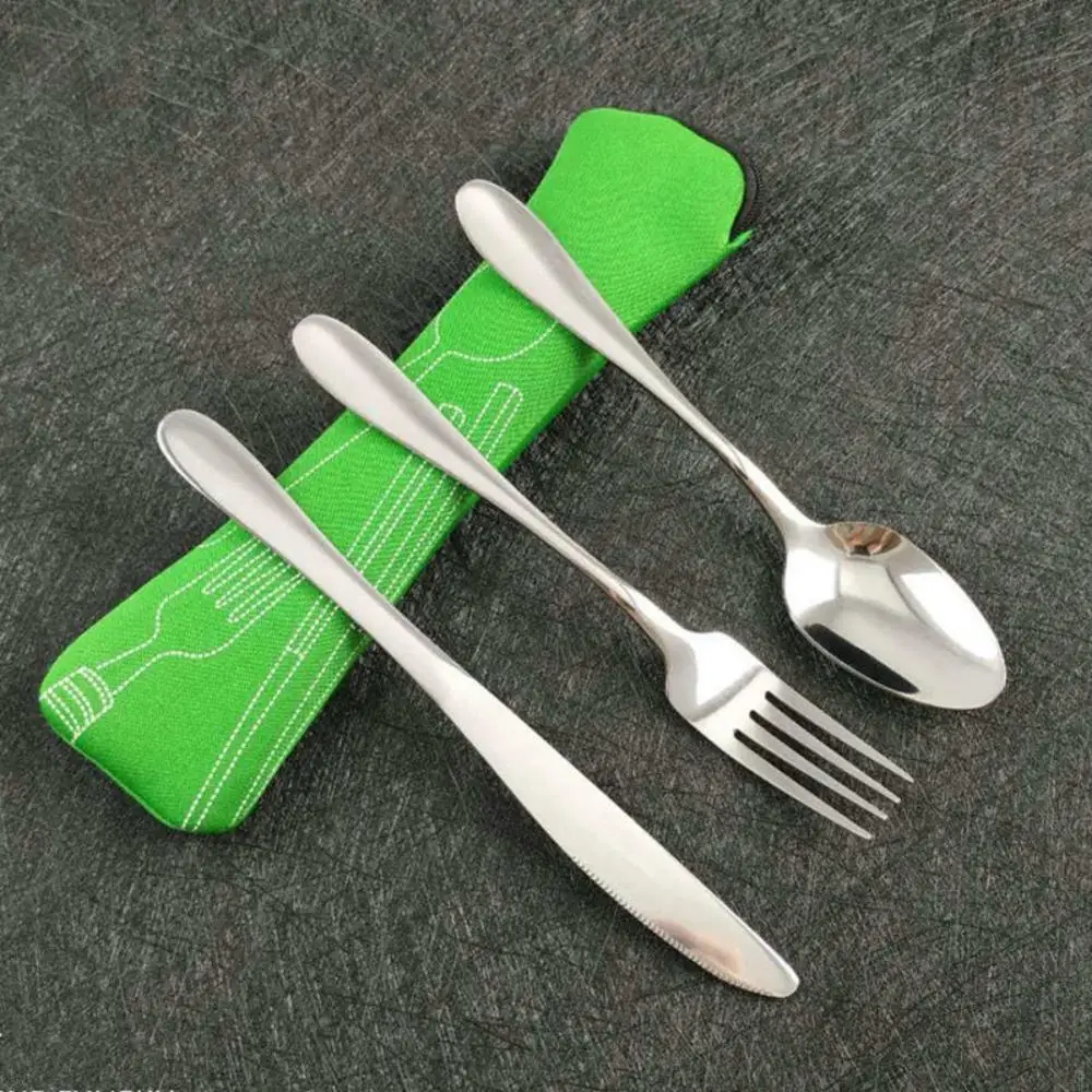 Набор столовых приборов из нержавеющей стали вилка ложка резак портативная