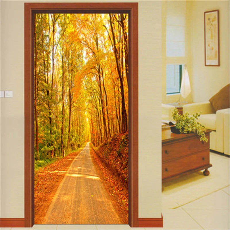 

Waterproof 3D Creative Door Sticker Self-adhesive Paper Decoration Bedroom Living Room Wall Sticker Door Sticker