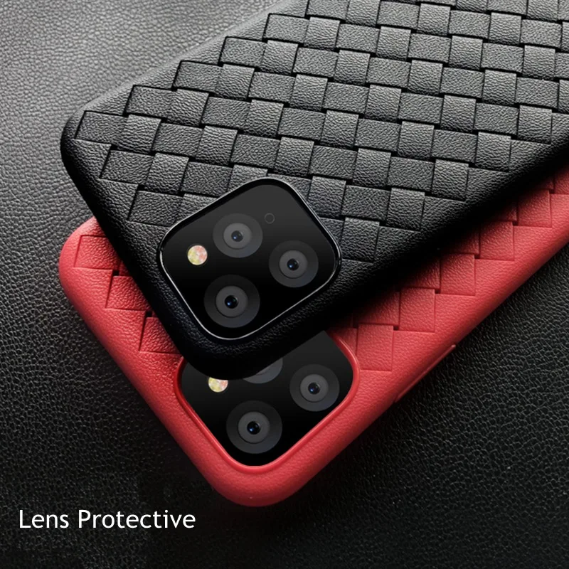 Чехлы для iphone 11 pro max iphone11pro XS Max XR кожаный мягкий силиконовый чехол с переплетением