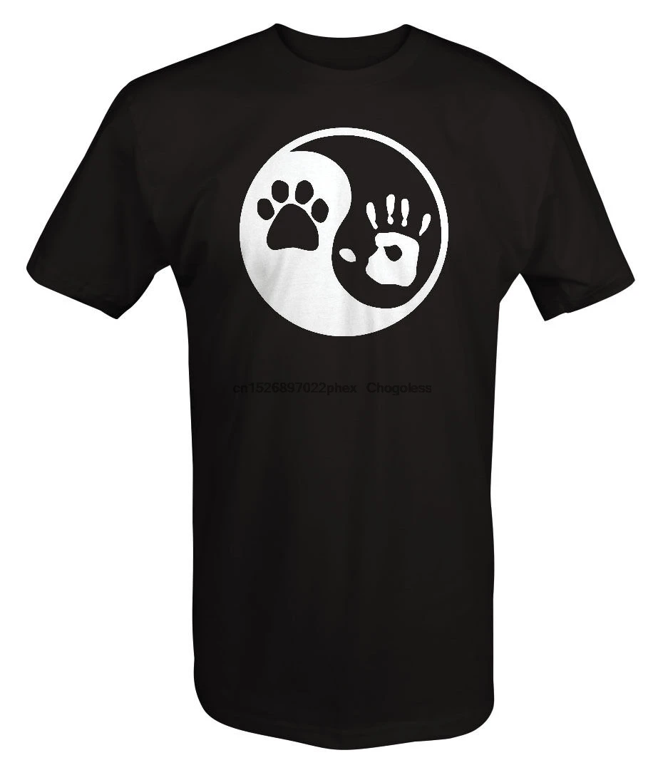 Футболка с принтом лапы руки Инь Янь собака Спасение животных принятый любимый |