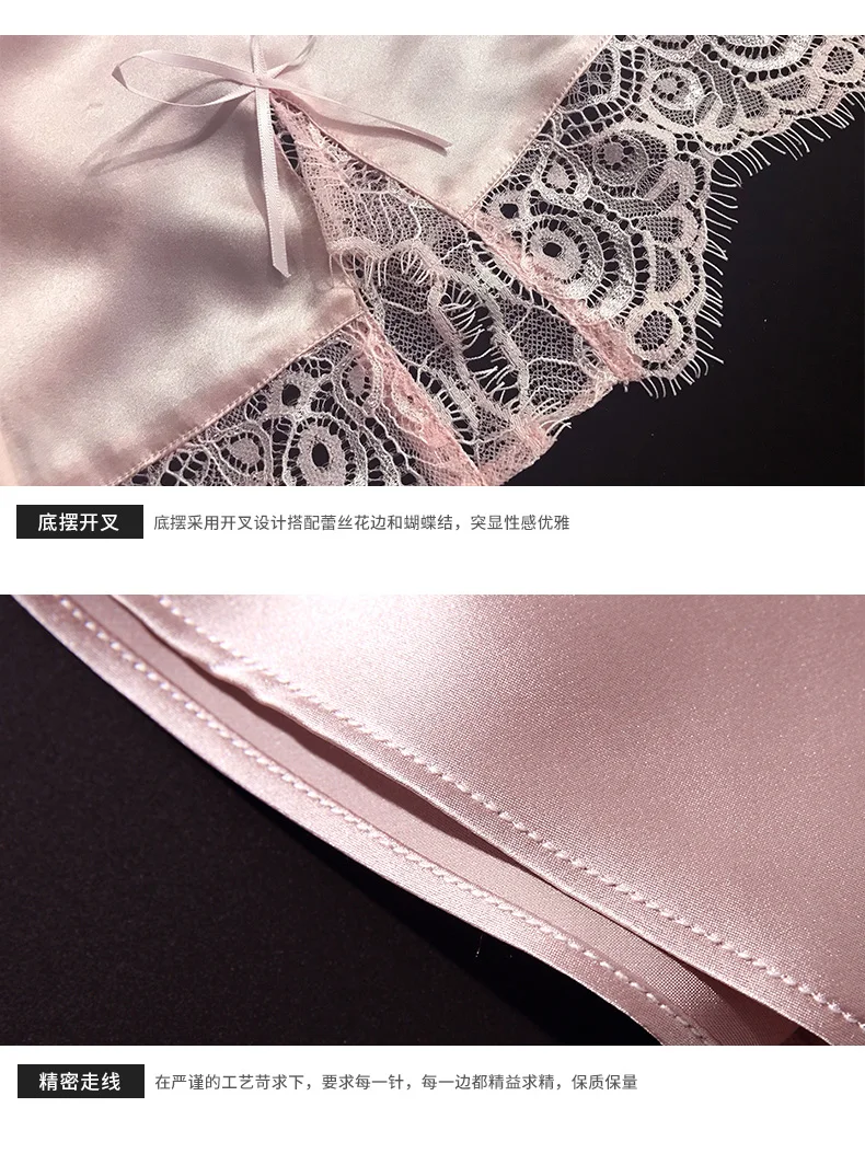 

Real Silk Nightgowns Women Summer Genuine Mulberry Silk Nightdress Female Nightie Sleepwear