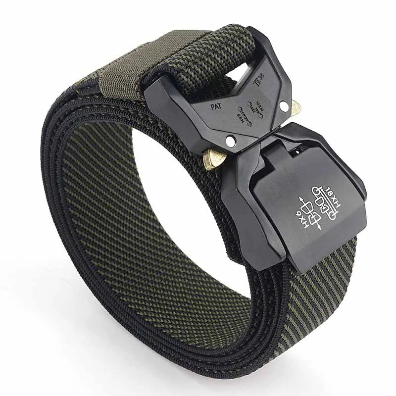 

New aluminum alloy outdoor tactical belt men's elastic lightweight trouser belt military fan work belt waist belt