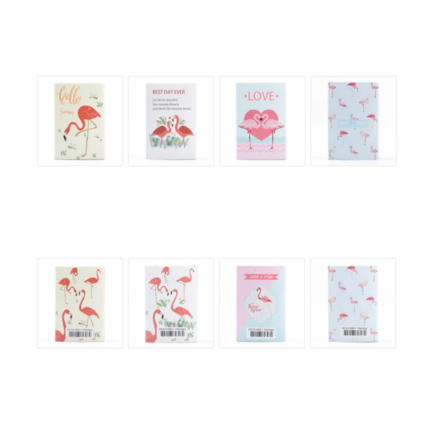 Блокнот для записей с милым фламинго 12 цветов 6 складных бумажных стикеров