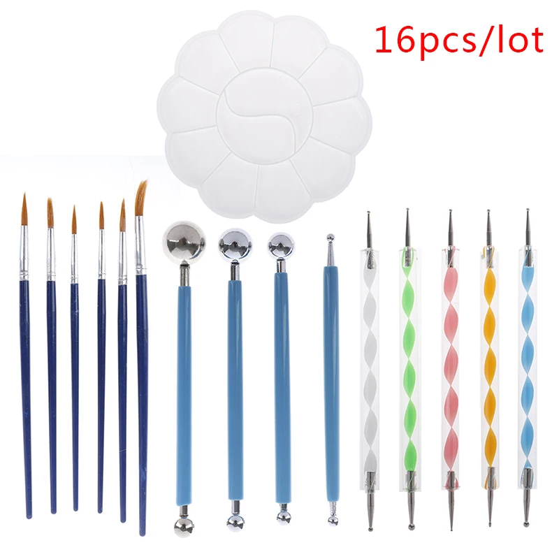 

Набор инструментов для точек с мандалой, 19 шт., инструменты для точек, трафарет с мандалой, шариковый стилус, лоток для рисования камней, цвет...