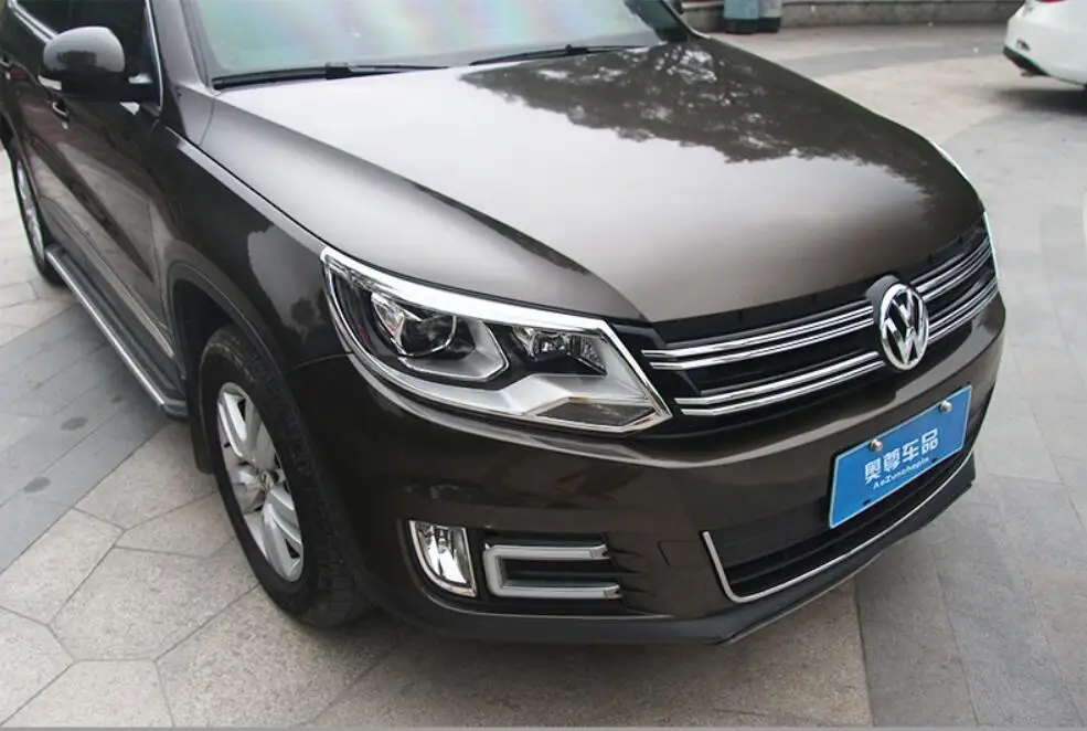 Накладка на переднюю фару автомобиля из АБС пластика и заднюю для Vw Volkswagen Tiguan 2010 2016|Хромирование| |