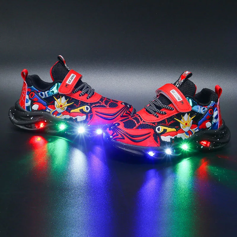 

kids shoes children boy Ultraman Sneakers running shoes children from 2 to 7 years casual LED Luminous