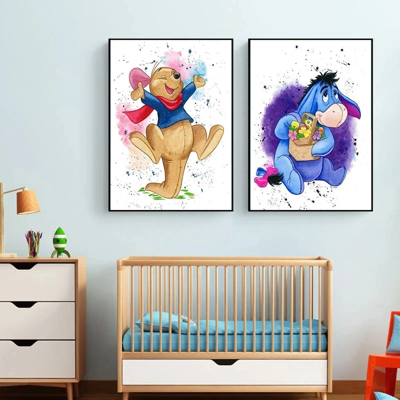 Disney Печать на холсте Современная Винни-Пух искусство стену картина для гостиной